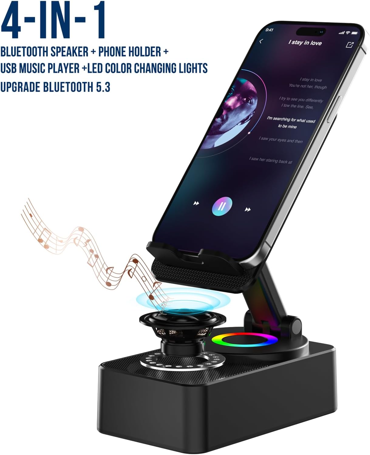 Cell Phone Stand with Wireless Bluetooth Speaker