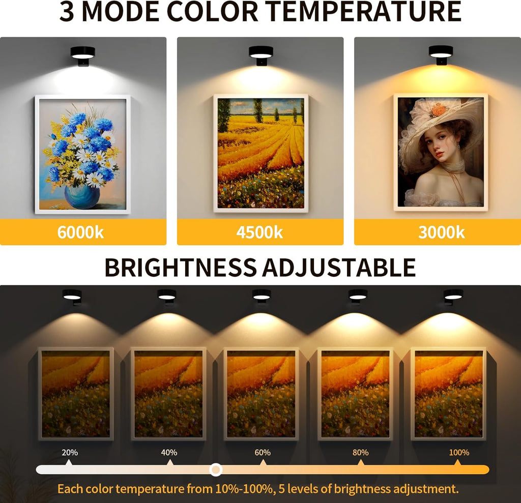 Rechargeable Wall Picture Lights (Pack of 3)