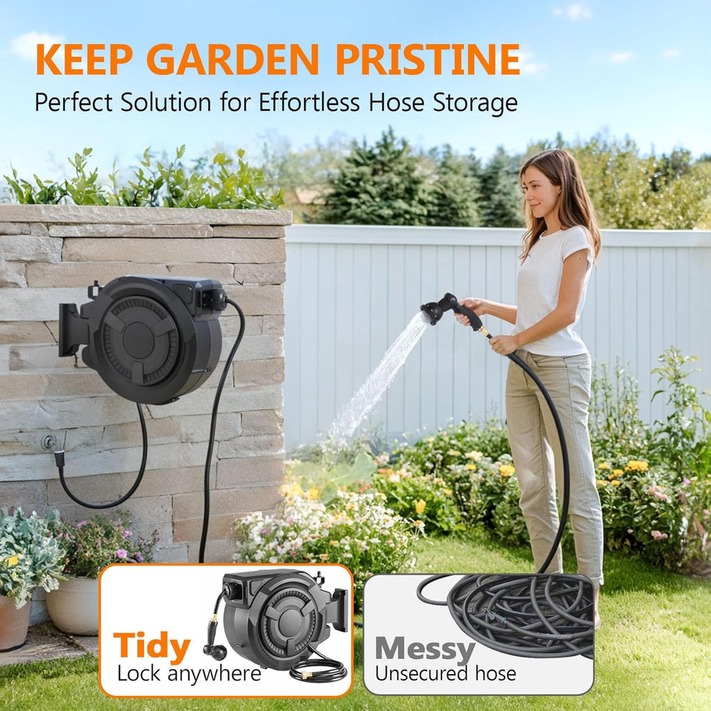 Retractable Garden Hose Reel (1/2 in x 100 ft)