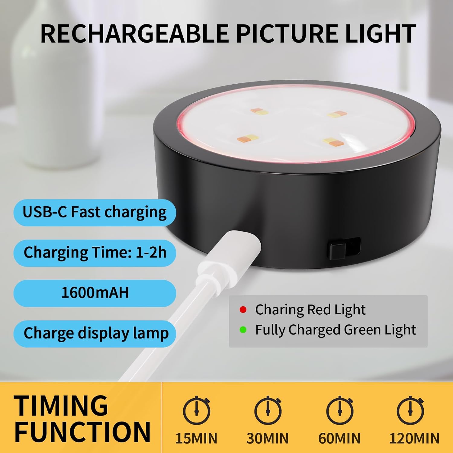 Rechargeable Wall Picture Lights (Pack of 3)