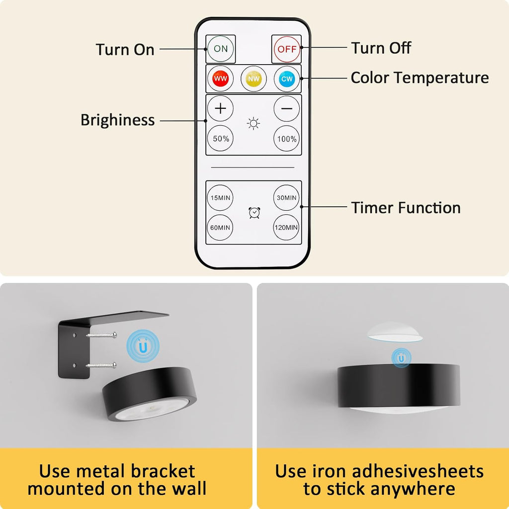Rechargeable Wall Picture Lights (Pack of 3)