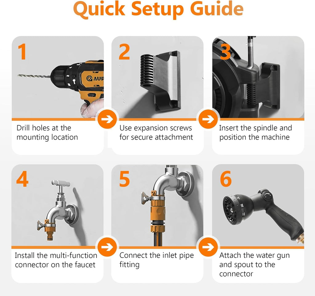 Retractable Garden Hose Reel (1/2 in x 100 ft)